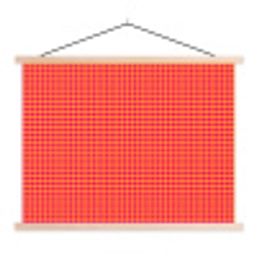 Modern - Stippen - Oranje textielposter latten blank klein 122 -3d