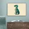 Dinosaurus - Turquoise - Stekels canvas 2cm klein -sfeer4