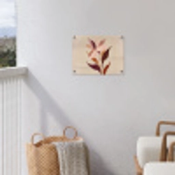 Bloemen - Blaadjes - Minimalistisch - Roze tuinposter los doek klein -sfeer8