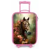 Bruin paard tussen de bloemen Kinderkoffer - Roze klein -zz3dotto