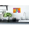 Haas - Kleurvakken - Oren - Roze Muursticker klein -keuken