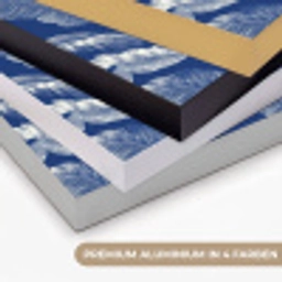 Blad - Palm - Blauw Textielframe zwart klein 947 -USP_kleurenDE