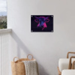Stier - Neon - Zwart - Kleur tuinposter los doek klein -sfeer8