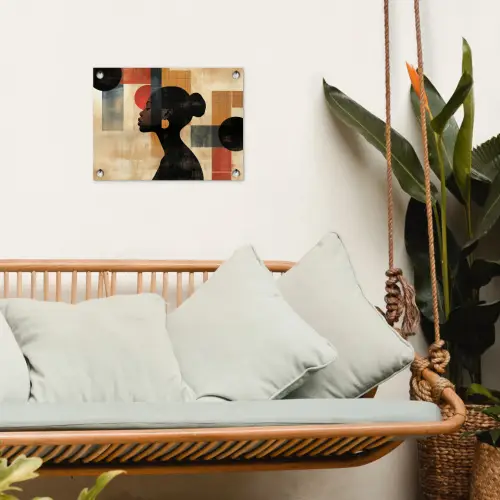 Zijaanzicht - Vrouw - Vormen tuinposter los doek klein -sfeer7