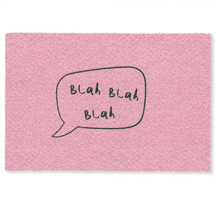 Tekstwolkje - BLAH BLAH BLAH - Roze Deurmat klein -zkaufland3d