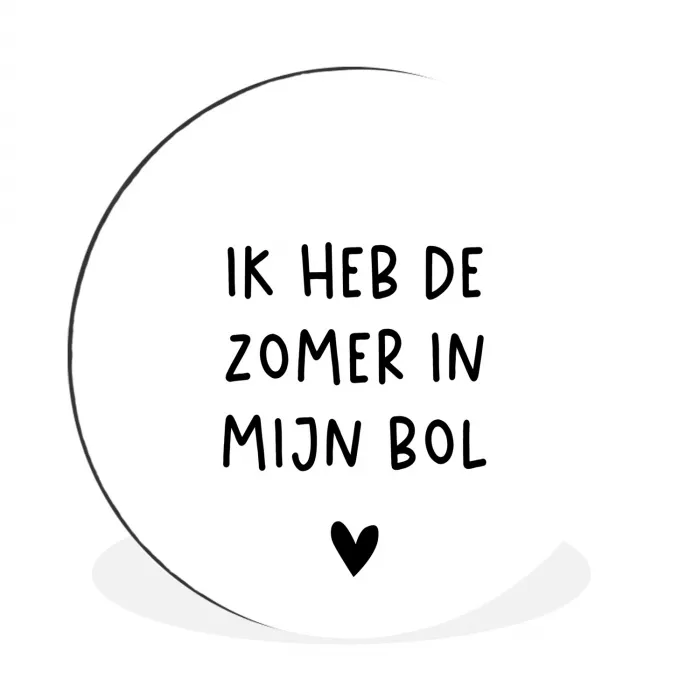 Ik heb de zomer in mijn bol - André Hazes - Spreuken - Quotes Wandcirkel aluminium klein -3d