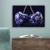 Porselein- Kersen - Delfts - Blauw canvas 2cm klein -sfeer4
