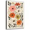 Veldbloemen - Stengels - Blaadjes - Groen Textielframe zwart klein -3d