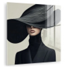 Zwart - Vrouw - Hoed plexiglas 5mm klein -zzzproduct_nieuw