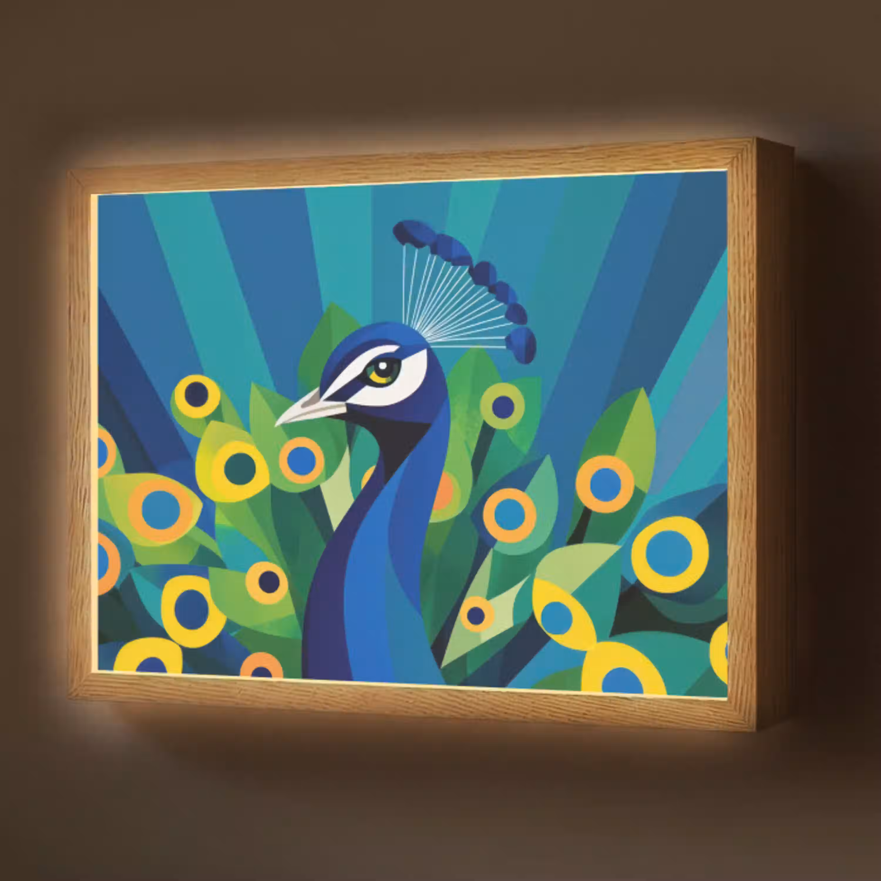Pauw - Cirkels - Blauw Light Box met batterij (Wandlamp) middel -z3d_website