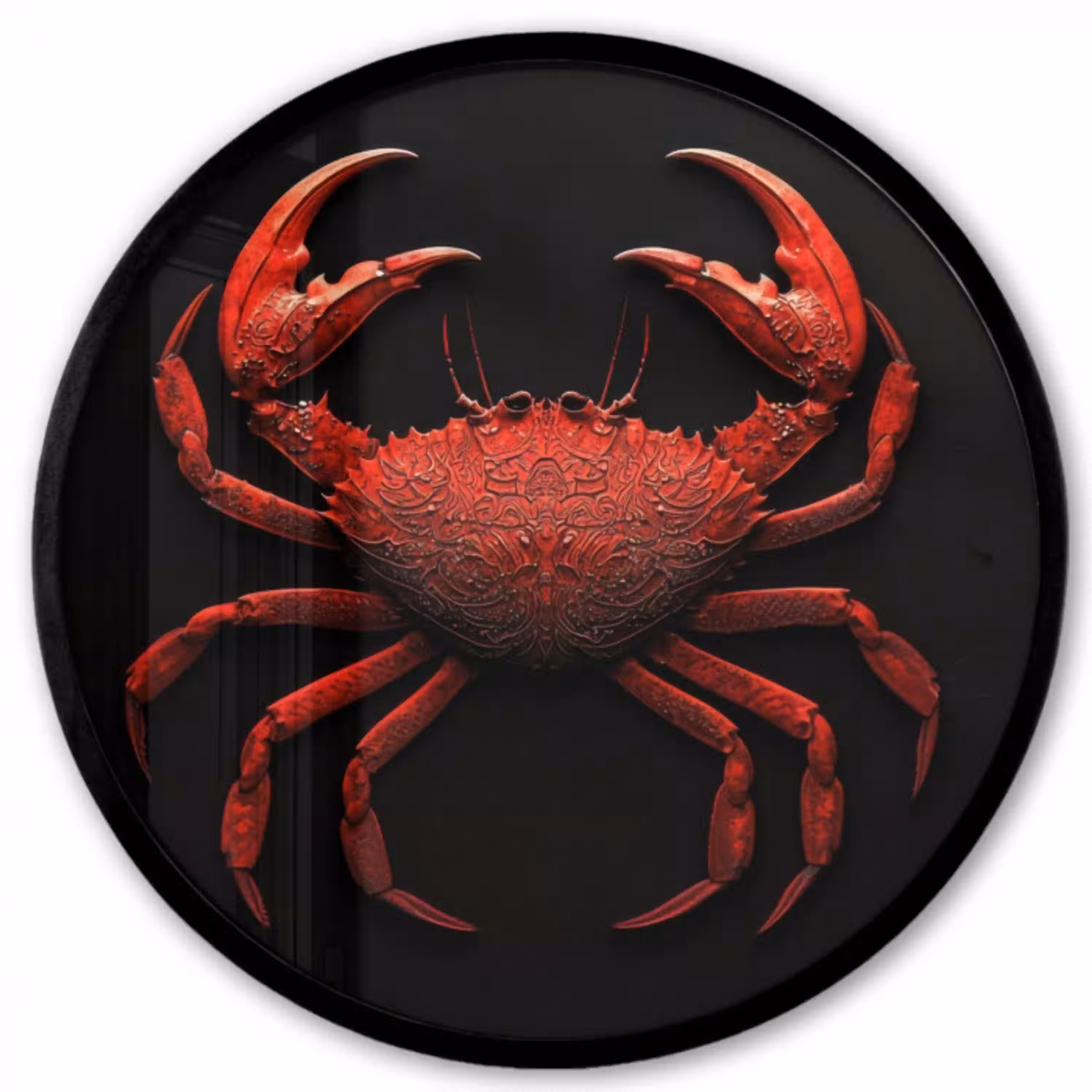 Krab - Rood - Vissen - Schaaldieren Fotolijst rond zonder passe partout klein -3d