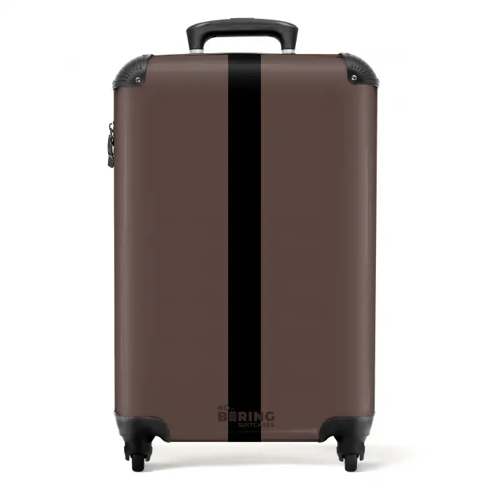 Minimal - Donkerbruin met zwarte streep NBS - Handbagage koffer - Unisex middel -productfoto_recht