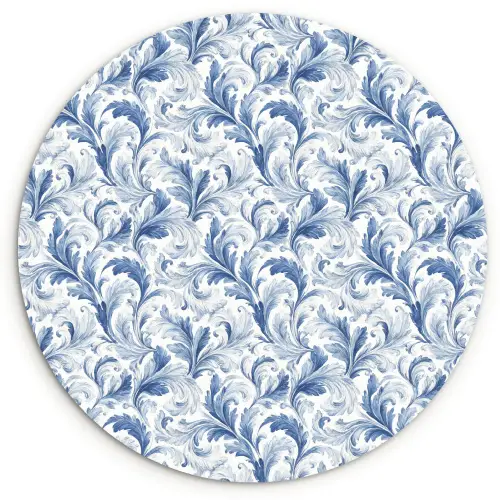 Frans - Citroen - Royaal - Bladeren - Blauw Wandcirkel kunststof plaat 5mm dik klein 188 -3d