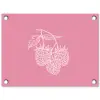 Frambozen - Steel - Getekend - Roze tuinposter los doek klein -3d