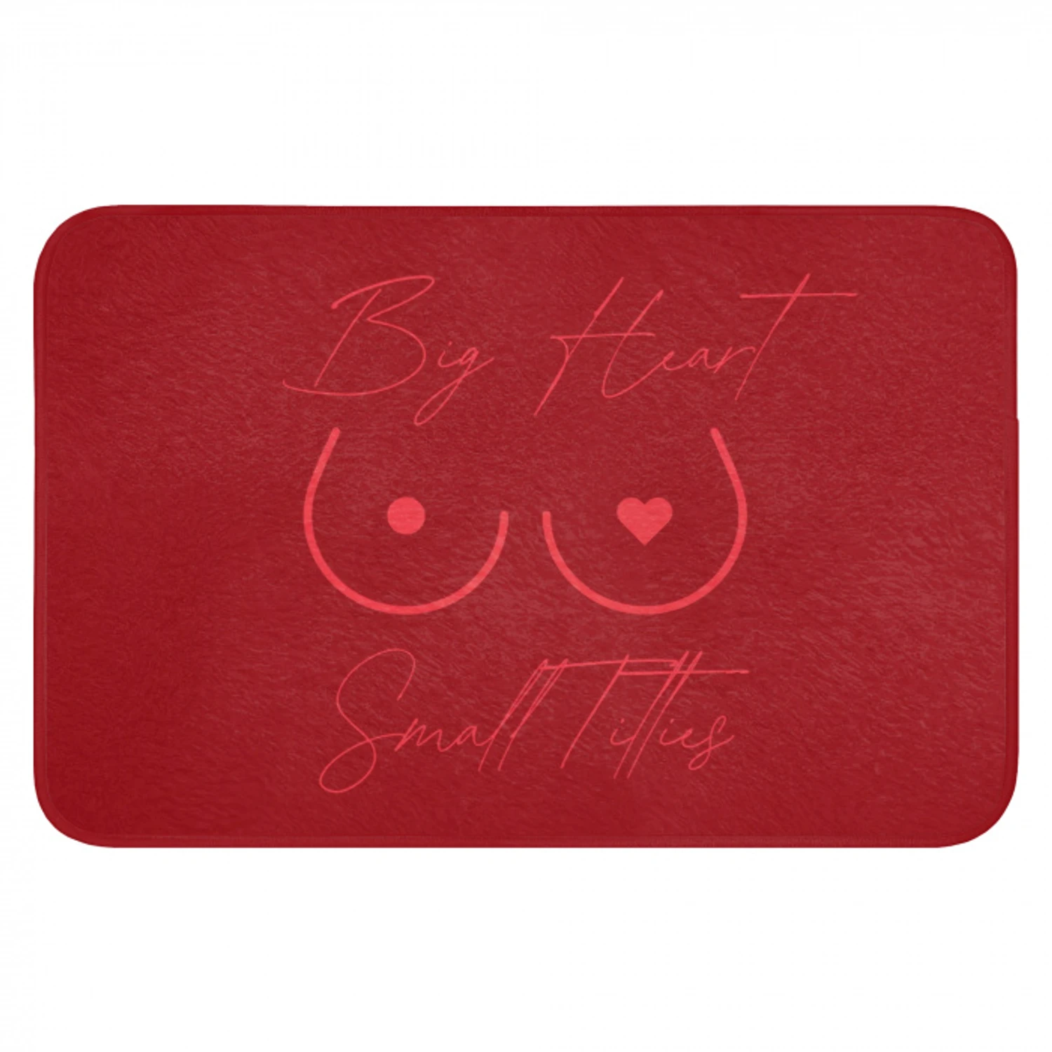 big heart small titties - Hart - Rood Badmat klein -3d