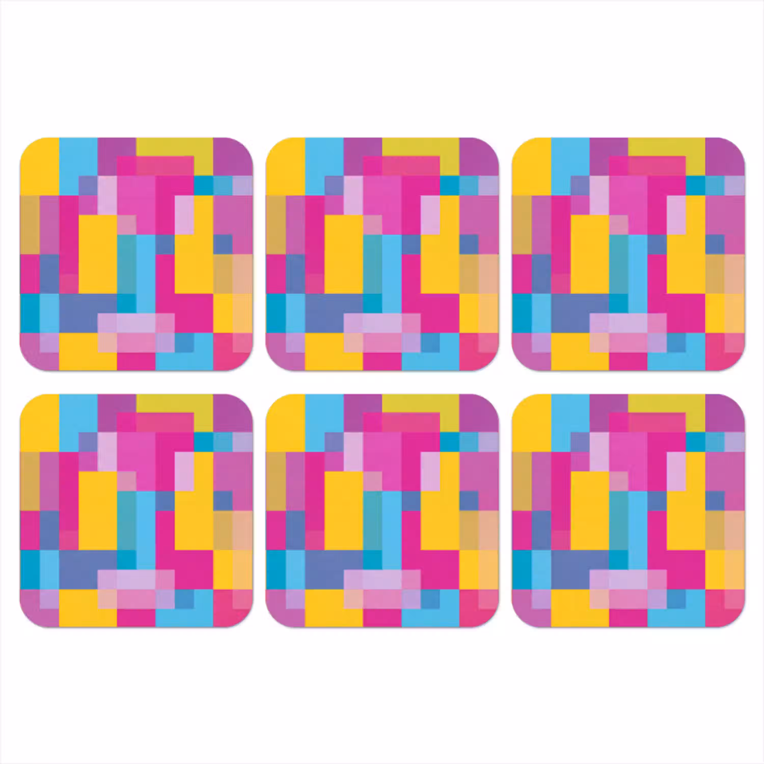 Abstract - Geometrisch - Kunst - Kleurrijk - Modern onderzetter kurk middel -3d