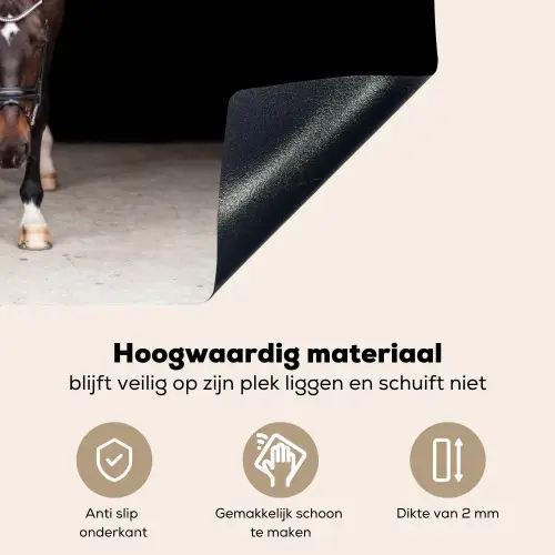 Paard - Modern - Portret Inductie beschemer met haakjes klein -ky-onderkant-nl