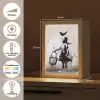 Graffiti - Meisje - Vogel - Street Art - Banksy Style Light Box met kabel (Tafellamp) klein -USP_NL