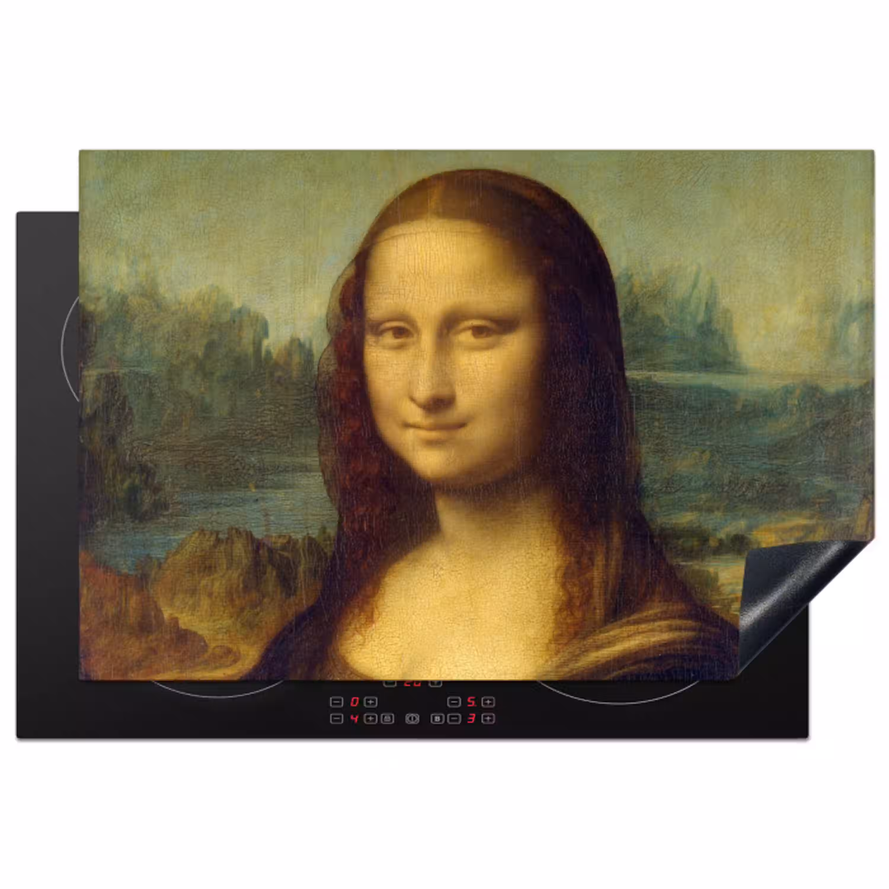 Mona Lisa - Leonardo da Vinci Inductie beschermer vinyl 3mm klein -3d