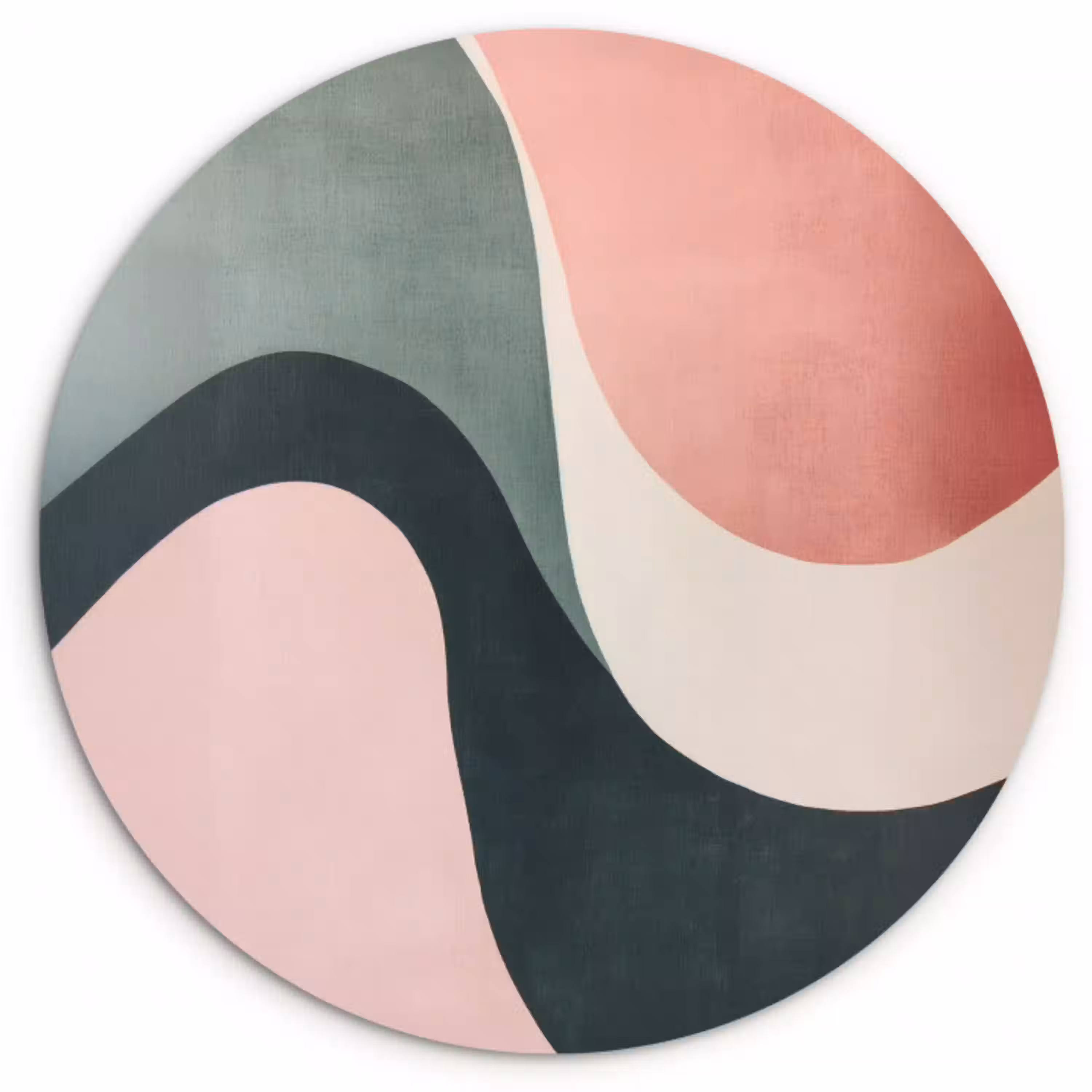 Abstract - Golven - Sierlijk - Roze Wandcirkel kunststof plaat 5mm dik klein -3d