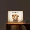 Leeuw - Dieren - Kinderen - Bruin - Meisje Light Box met batterij (Wandlamp kind) middel -sfeer1_kind