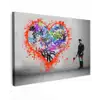 Hart - Graffiti - Man - Regenboog canvas 2cm klein -z3d