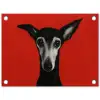 Windhond - Minimalistisch - Rood tuinposter los doek klein -3d