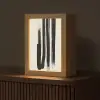 Penseelstreken - Verticaal - Zwart Light Box met kabel (Tafellamp) klein -z3d_website