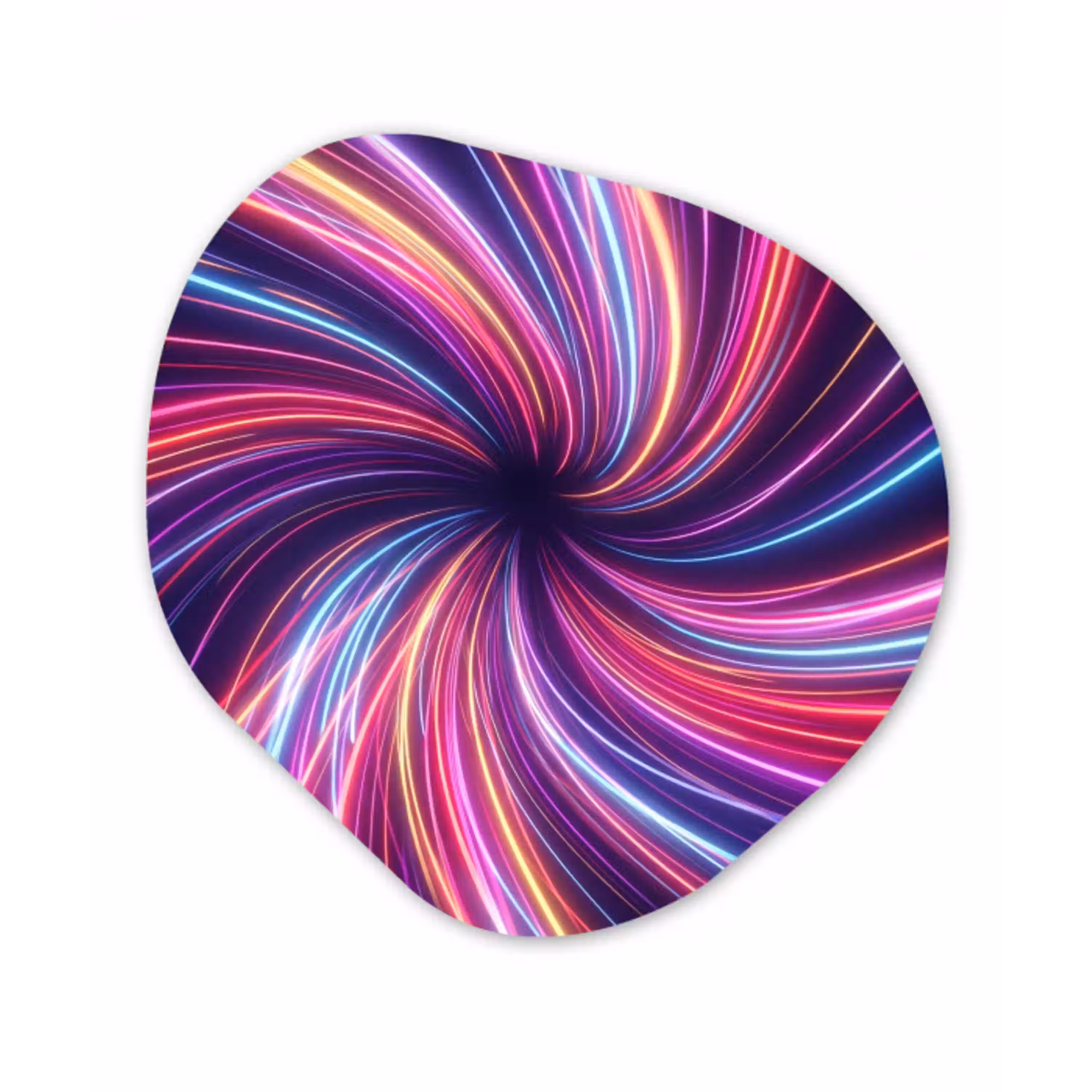 Abstract - Swirl - Futuristic - Neon Wandcirkel Organisch Forex 3mm klein -3d