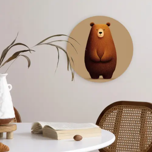Beer - Minimalistisch - Bruin Wandcirkel plexiglas klein -sfeer4