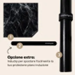 Bliksemschicht door Zwart Marmer Inductie beschermer vinyl 3mm middel -zzzzzzz-induclip_IT