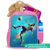 Neon - Voetbal - Schop - Kleurrijk Kinderrugzak - Roze middel -inhoud_NL