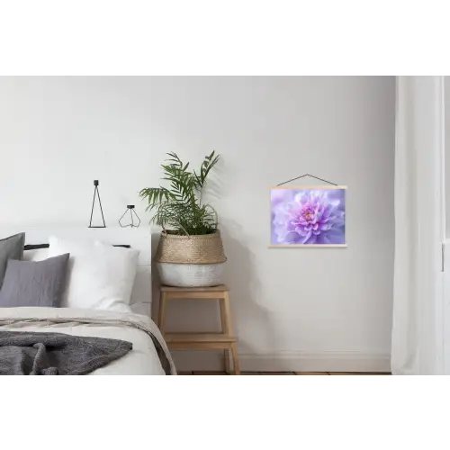 Paars - Dahlia - Dromerig textielposter latten blank klein -woonkamer