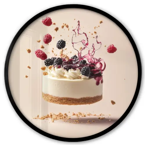 Cheesecake - Eten - Roze - Taart Fotolijst rond zonder passe partout klein -3d