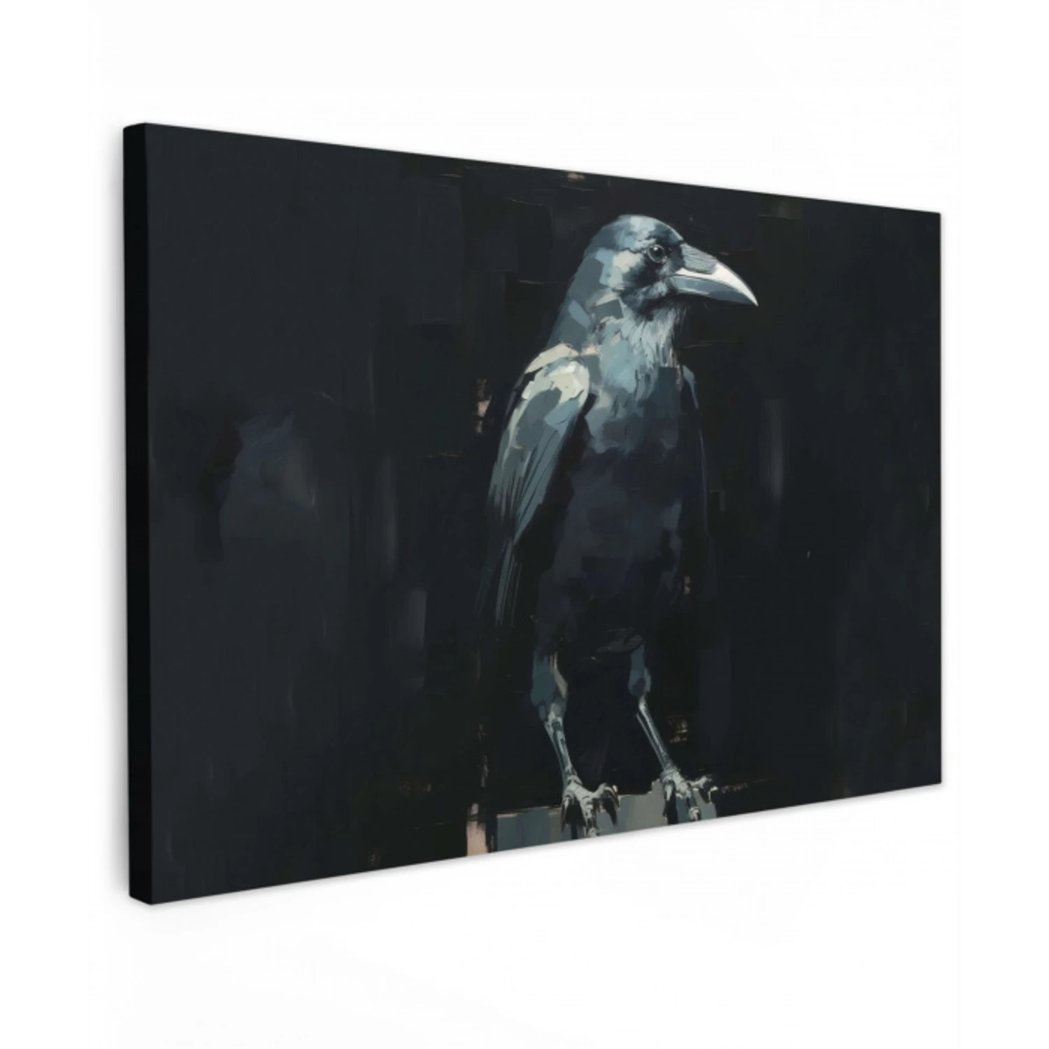 Raaf - Vogels - Zwart Tuinposter op houten frame 2 cm dik klein -3d