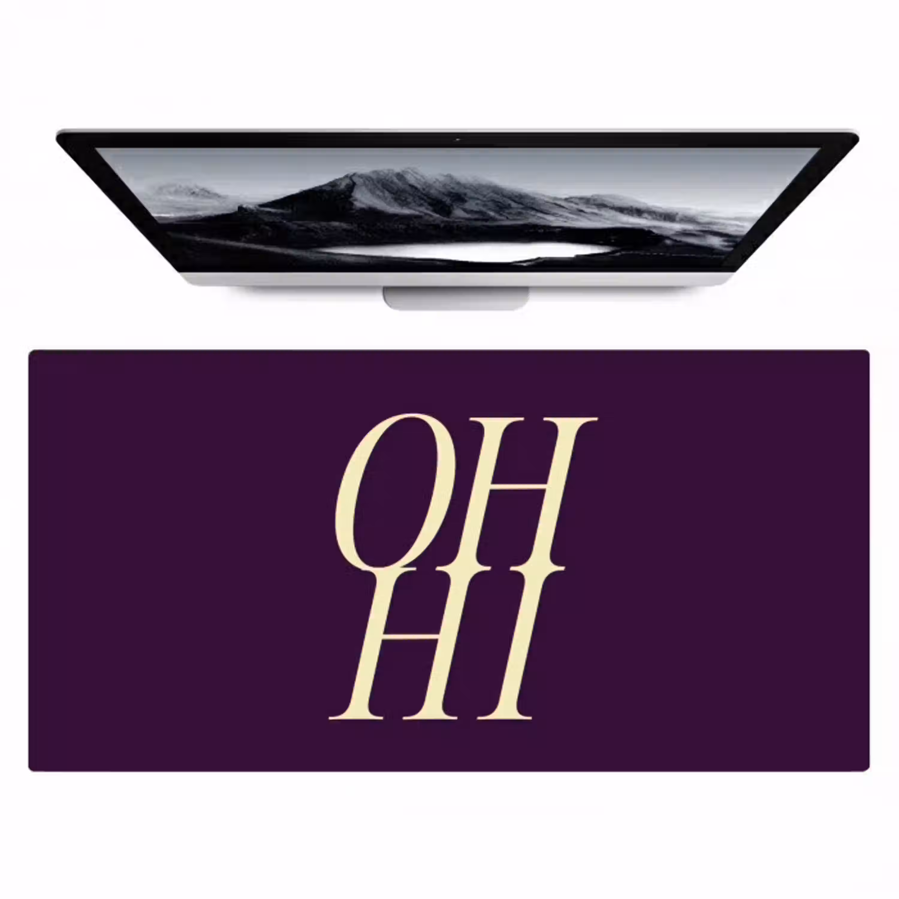 Oh hi - Paars - Minimalistisch Muismat XXL klein -zzz3d