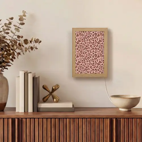 Luipaard - Patroon - Roze Light Box met kabel (Tafellamp) klein 925 -sfeer2