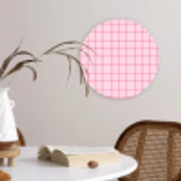 Raster - Patroon - Roze Wandcirkel kunststof plaat 5mm dik klein 188 -sfeer4