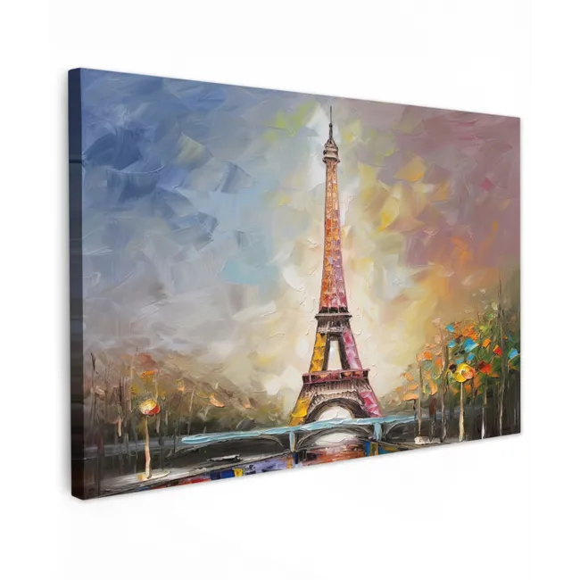 Eiffeltoren - Schilderij - Olieverf - Parijs canvas 2cm klein -z3d