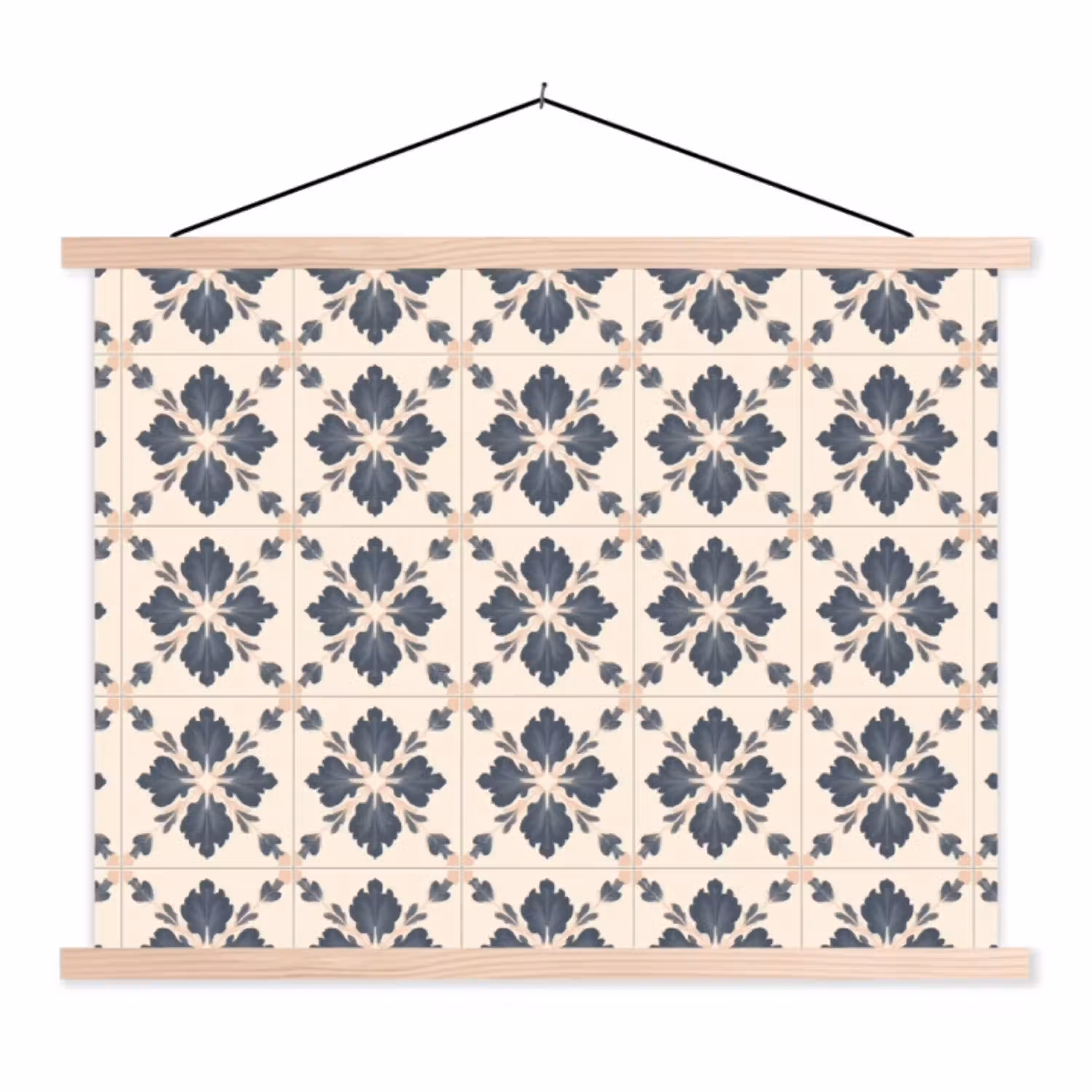 Bladvorm - Klassiek - Kleurrijk textielposter latten blank klein 122 -3d