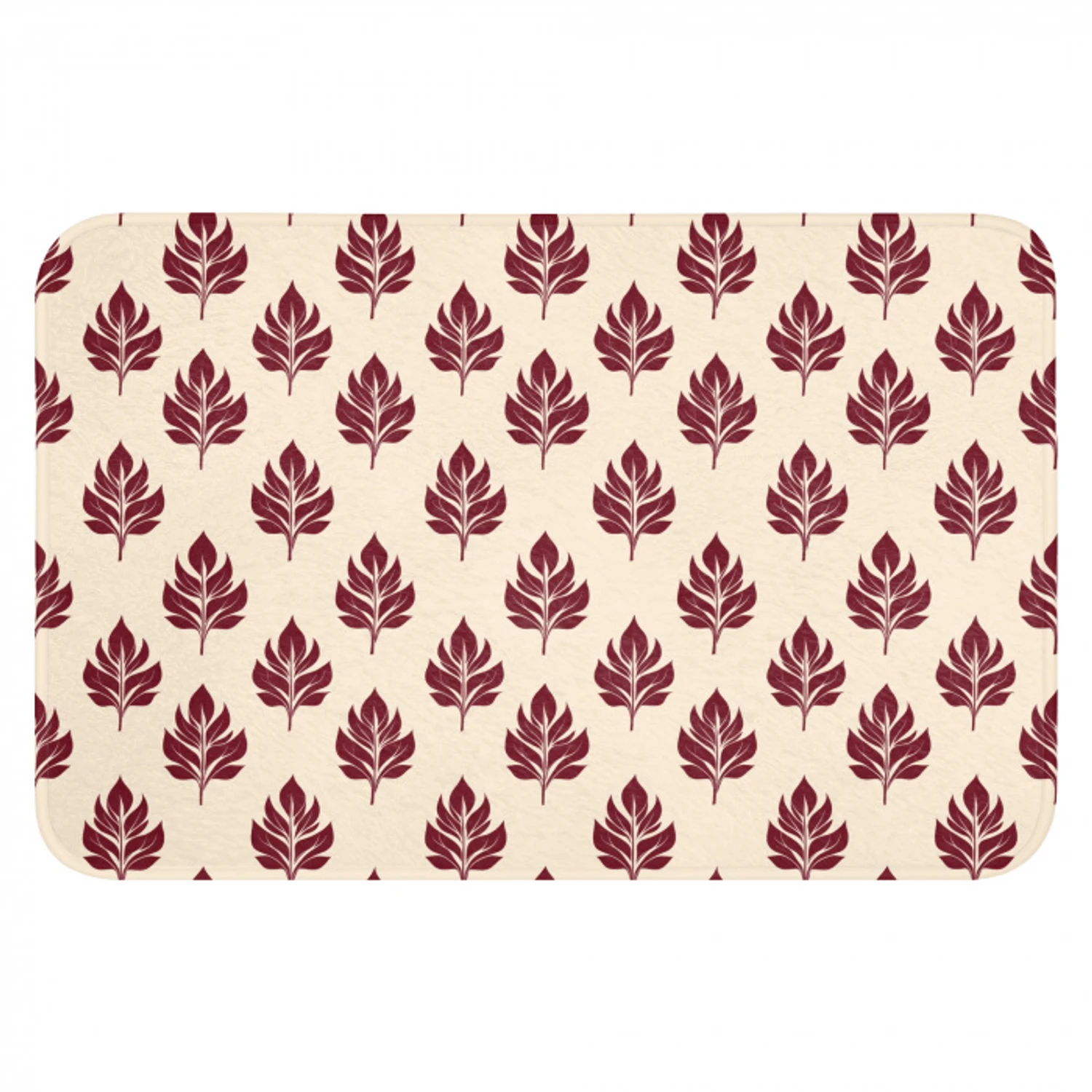 Botanisch - Patroon - Bordeaux Badmat klein 997 -3d