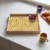 Zebra - Klassiek - Oker - Geel Dienblad Rechthoek middel 911 -sfeer2