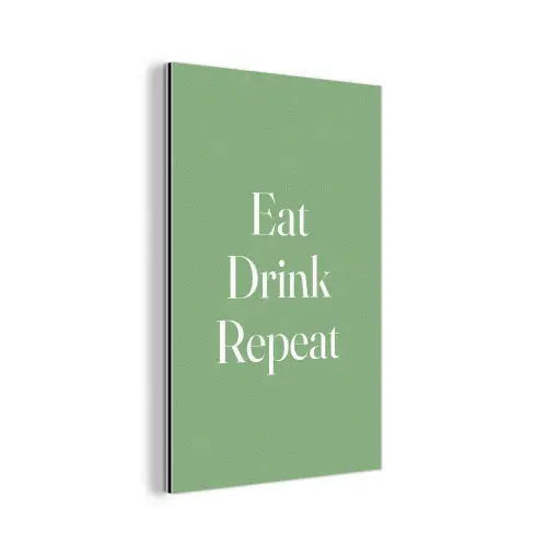 Eten - Drinken - Tekst - Mintgroen aluminium wit klein -3d