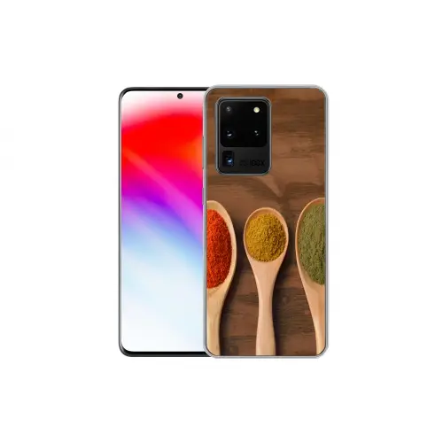 Pollepel - Kruiden - Eten - Specerijen - Tafel Telefoonhoesje Samsung Galaxy S20 Ultra klein -dubbelS20Ultra
