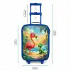 Flamingo en dinosaurus op strand bij ondergaande zon Kinderkoffer - Blauw klein -productfoto_formaten