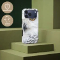 Sneeuwuil - Oog - Wildlife - Wit Toughcase MagSafe Apple iPhone 17 Pro Max klein -USP_PrintM_NL