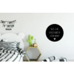 Spreuken - Thuis is het plekje waar de liefde woont - Quotes Wandcirkel aluminium klein -kinderkamer