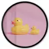 Eendjes - Vrolijk - Roze Fotolijst rond zonder passe partout klein -3d
