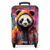 Panda met Oranje Jas en Verfspetters NBS - Handbagage koffer - Unisex middel -productfoto_recht