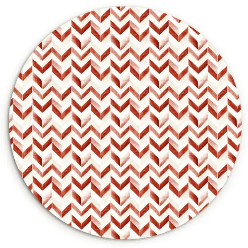 Strepen - Rood - Wit - Patroon Wandcirkel plexiglas klein 852 -3d